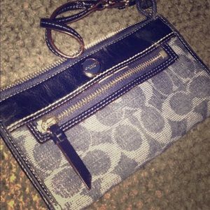 Navy Coach Wristlet